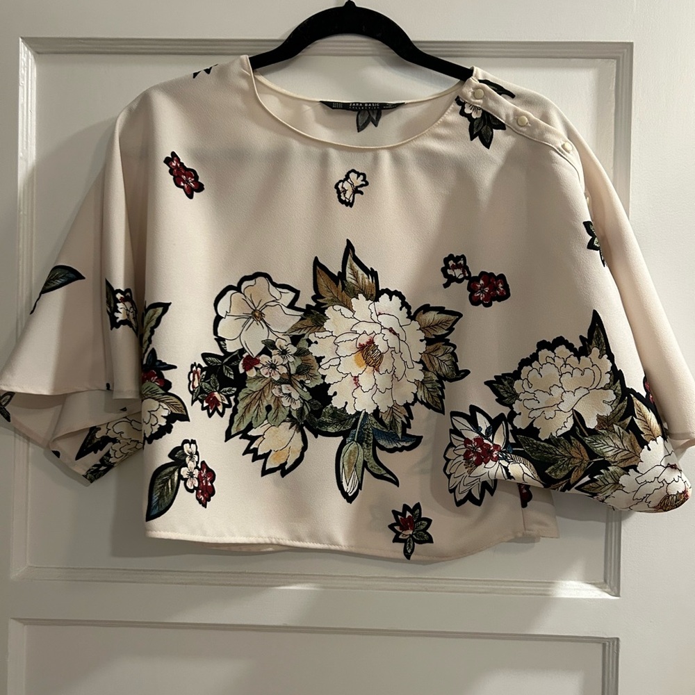 Zara cropped floral top